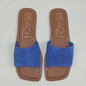 Beach by Matisse Teal Blue Suede Slide On Sandles